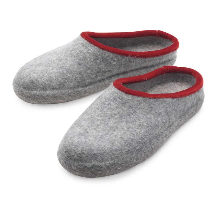 Felt slipper ladies, Light gray