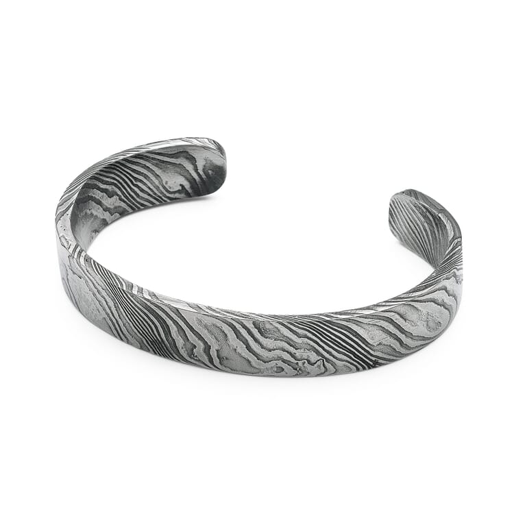 Smalle Bangle Damascus Staal Ruw
