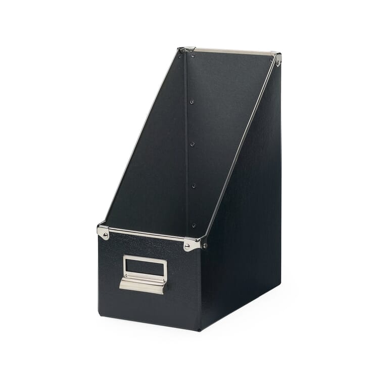 15 cm Metal Reinforced Magazine File Box, Black