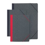 Corner tension folder hardboard A4 Back red
