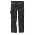Cotton Canvas Pleated Work Trousers Black