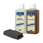 Plejesæt til havemøbler af træ