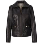 Chaqueta roadster señoras cuero caballo Negro-marrón