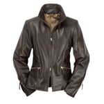 Ladies roadster jacket horse leather Black/Brown