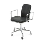 Chaise de bureau aluminium et cuir