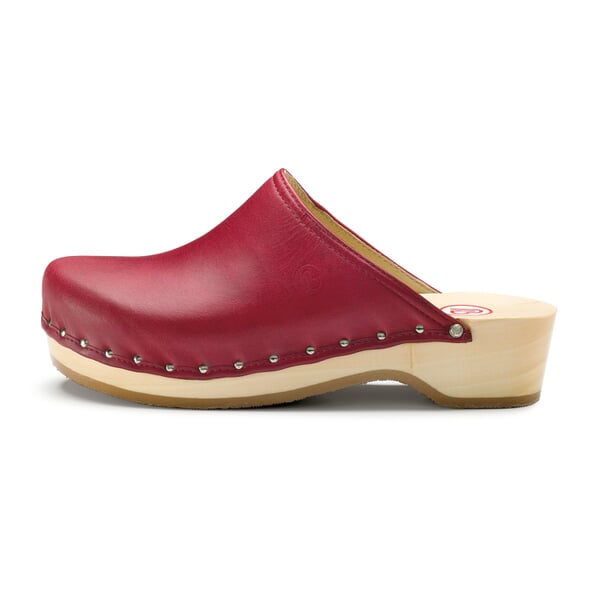 Holzschuh Nappa Rot