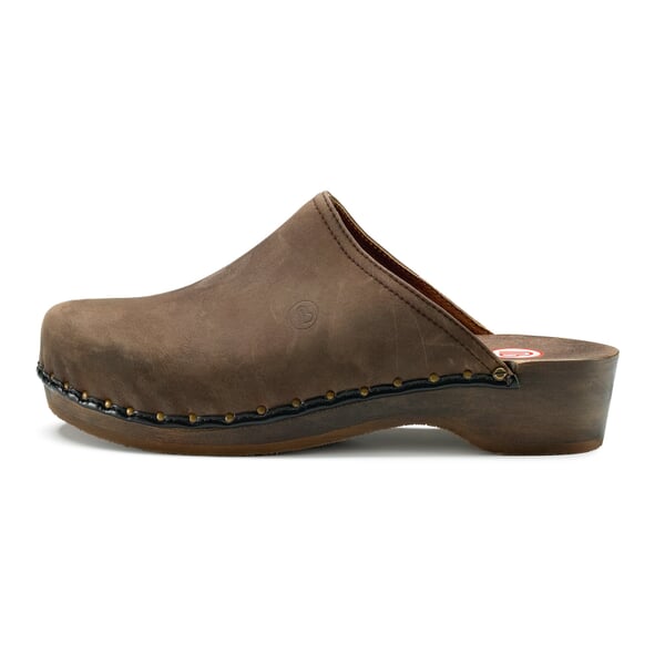 Wooden shoe nubuck Dark brown