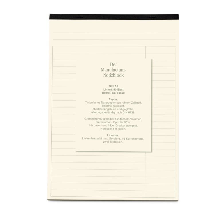 Manufactum A5 Notepad, Lined