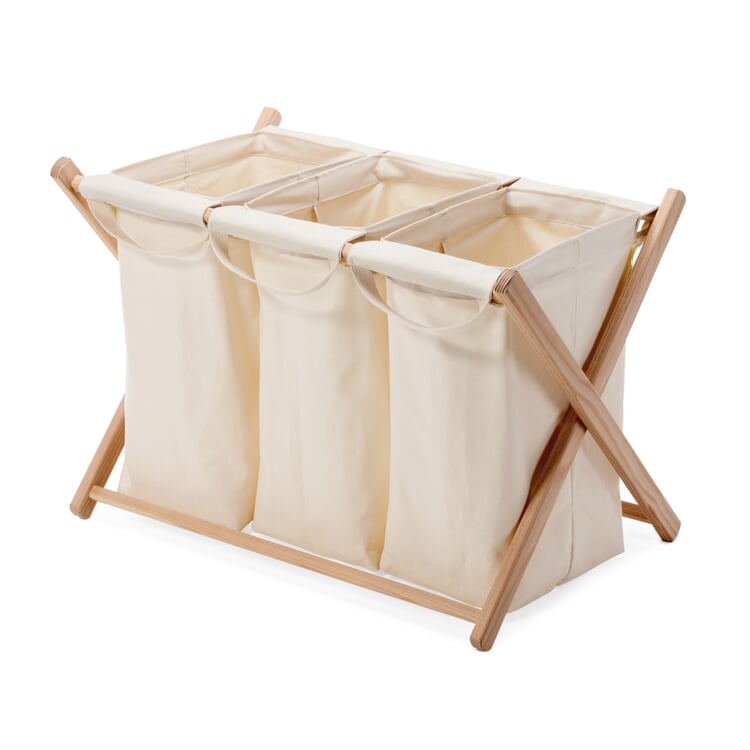 Trieur à Linge Bonuci – 3 Sacs Amovibles – Panier à Linge Pliable Et Léger – Beige/Gris/Noir