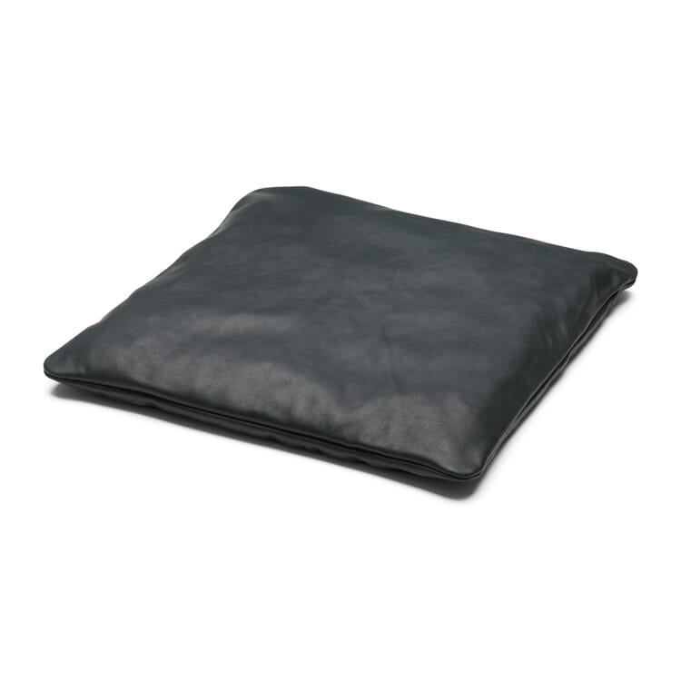 Funda de cojín de cuero de vaca, 40 × 40 cm