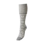Women’s Knee-Length Socks with Jacquard Pattern Grey
