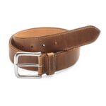 Grease leather belt nature Brown