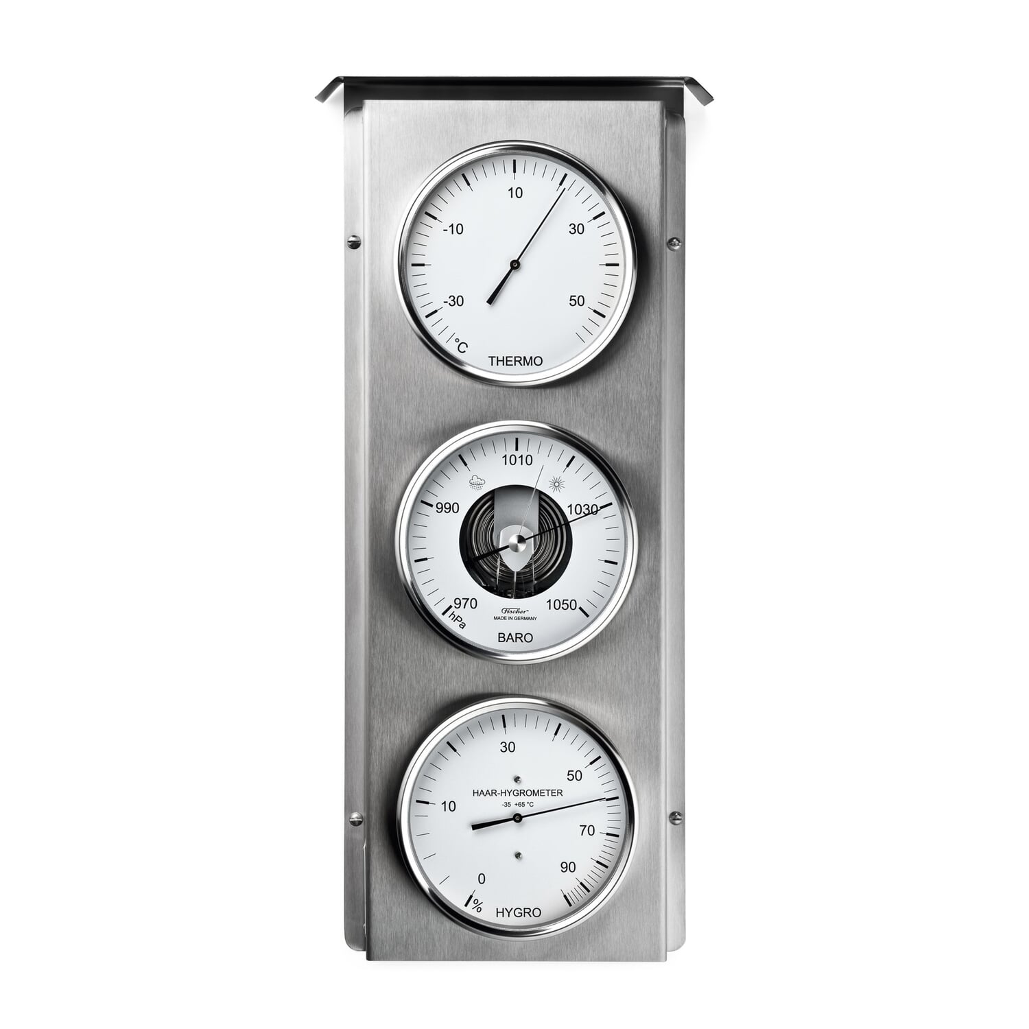 Analogue Outdoor Thermo Baro Hygrometer Domatic Stainless Steel