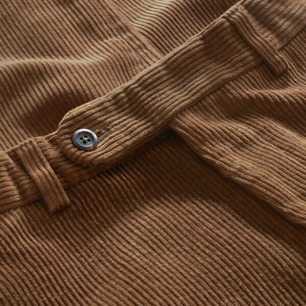 Corduroy broek Medium bruin, close-up