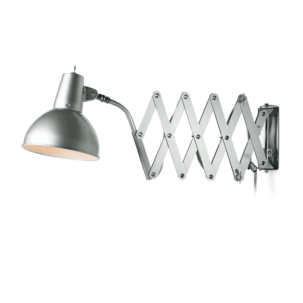Wall Lamp with Concertina Arm, Silver Manufactum
