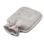 Housse pour bouillotte en laine vierge Blanc naturel/gris clair