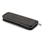 Red Leather Pen and Pencil Case Black