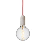 Lampada a sospensione classica in cemento Rosso