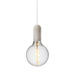 Klassisk pendellampe i beton Hvid