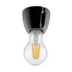Wand- en plafondlamp Blank Eén, recht Zwart