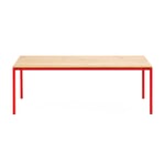 Table S 600 220 × 90 cm Oak and Traffic Red RAL 3020