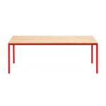 Table S 600 220 × 90 cm Oak and Traffic Red RAL 3020