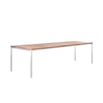 Table S 600 220 × 90 cm Walnut and Traffic White RAL 9016