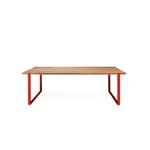 Table S 700 180 × 90 cm Oak and Traffic Red RAL 3020