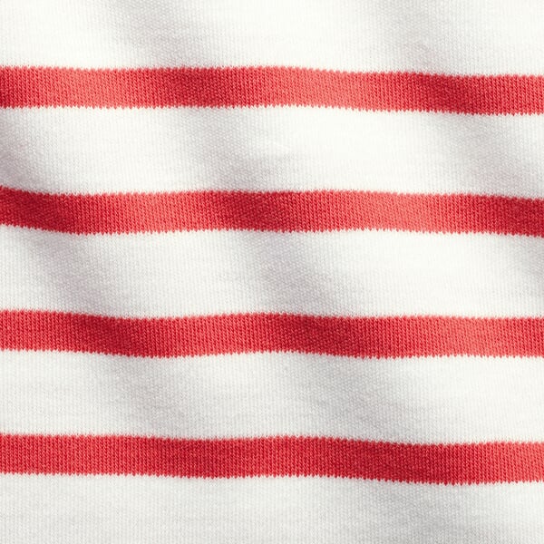 Damesmatrozenhemd Wit-rood, close-up