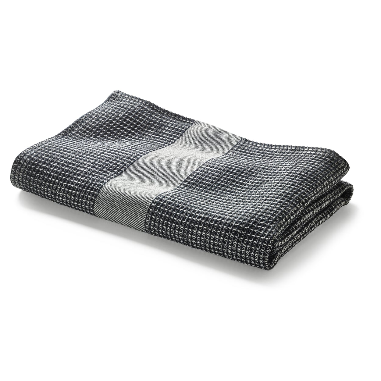 Shower Towel Waffle Fabric Made of Half Linen, Black | Manufactum