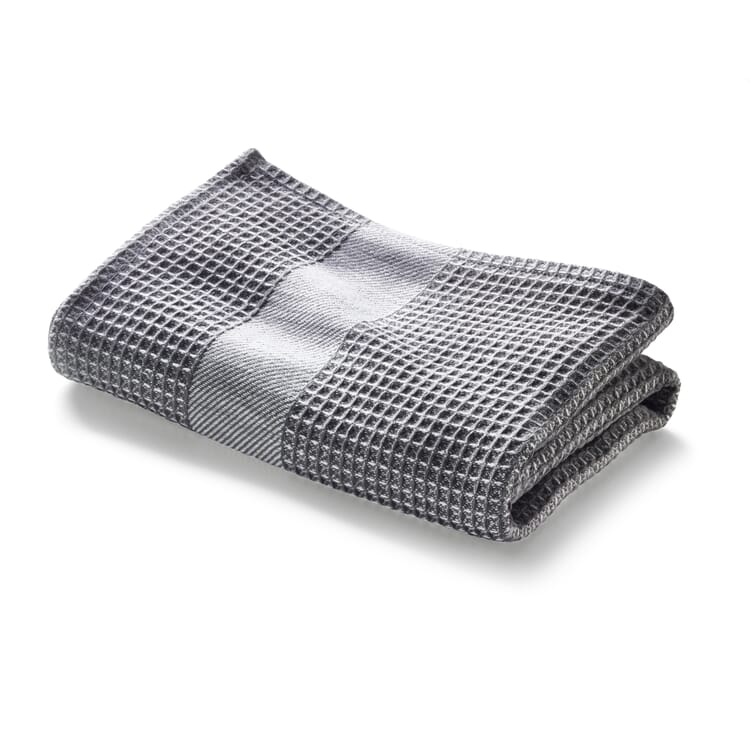 Towel waffle piqué half linen, Gray