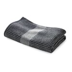 Serviette de toilette piquée gaufrée demi-lin noir Serviette de bain