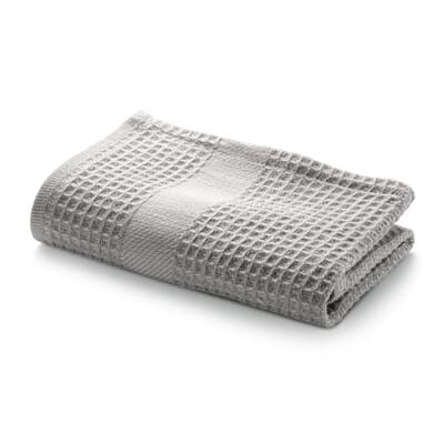 Guest Towel Waffle Piqué Half Linen, Light gray