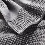 Guest Towel Waffle Weave Made of Half Linen Gray