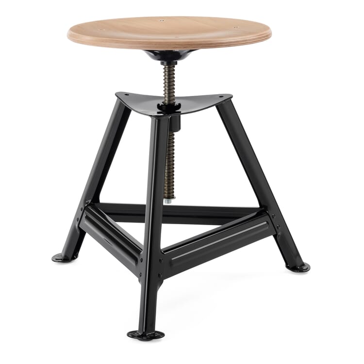 Tabouret Chemnitz, réglable en hauteur, RAL 7021 Gris noir