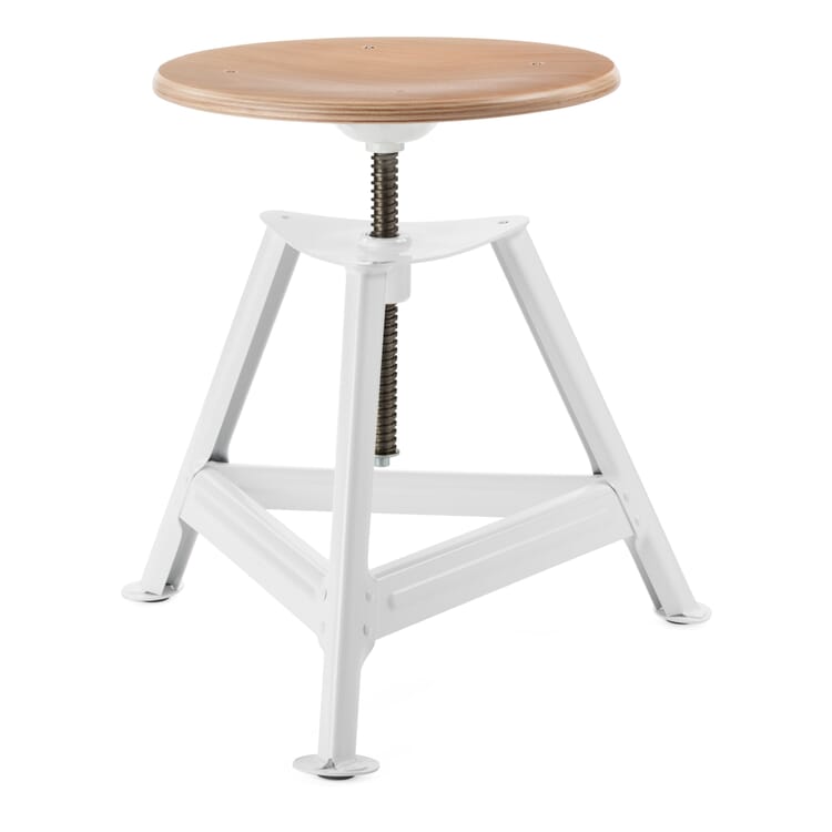 Tabouret Chemnitz, réglable en hauteur, RAL9016 Blanc signalisation
