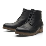 Ankle High Men’s Shoes Made of Cow Leather Black