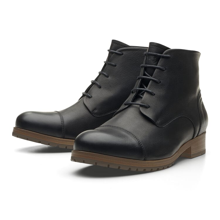 High men shoe cowhide leather, Black