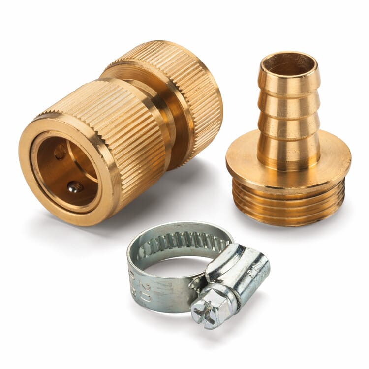 Slangekobling messing guld slange