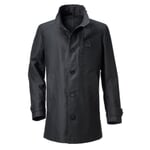 Men’s Car Coat with Banded Collar by Manufactum Black