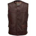 Gilet pour homme en cuir de cheval Marron rouge