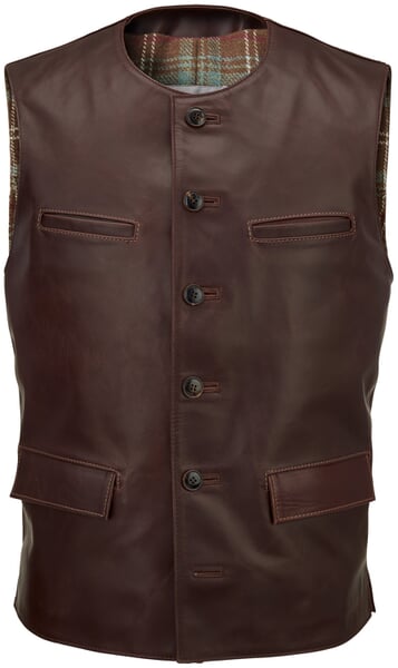 Men vest horse leather Auburn