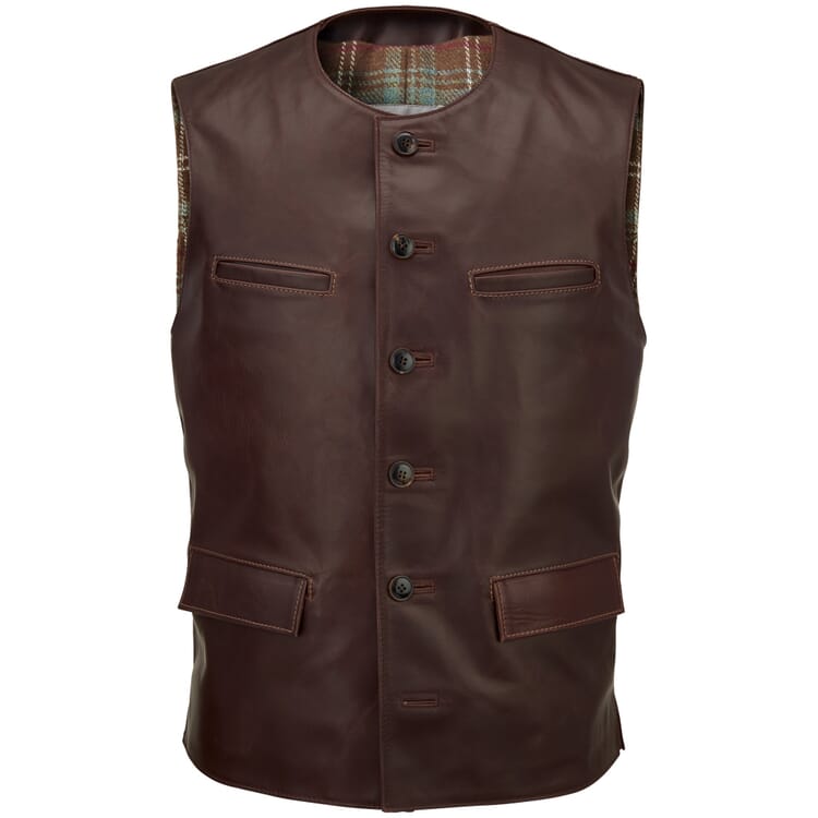 Men vest horse leather, Auburn