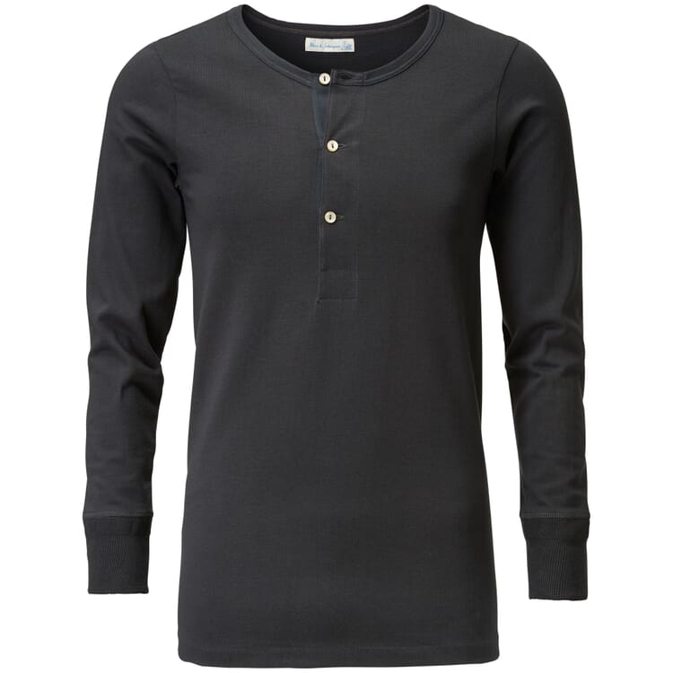 Langærmet herreskjorte i jersey, Anthracite