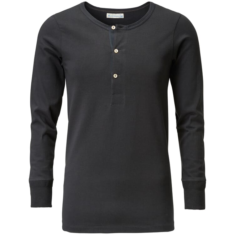 Long-Sleeved Men’s T-Shirt Made of Jersey, Anthracite