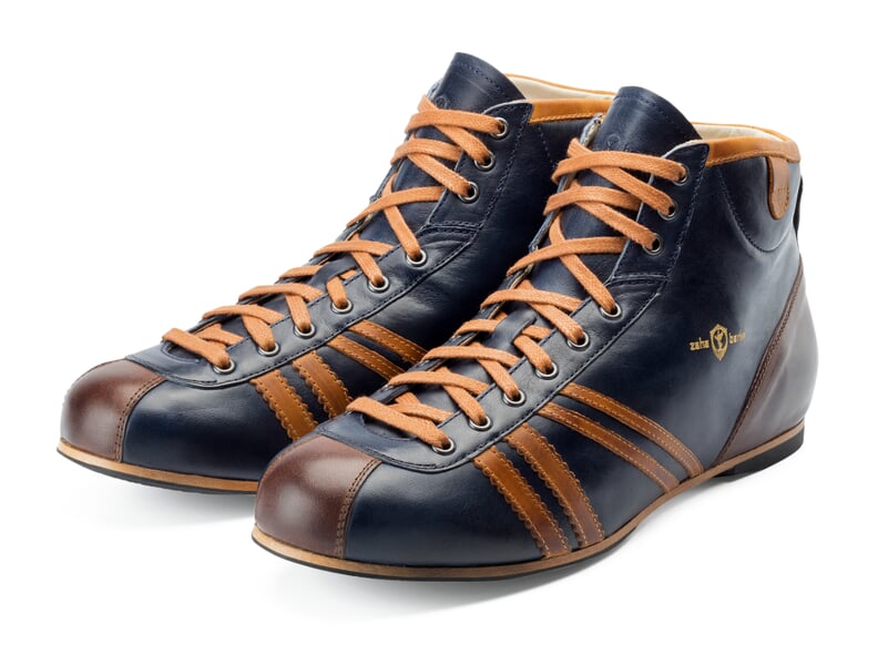 Chaussure de sport en cuir Derby Bleu foncé