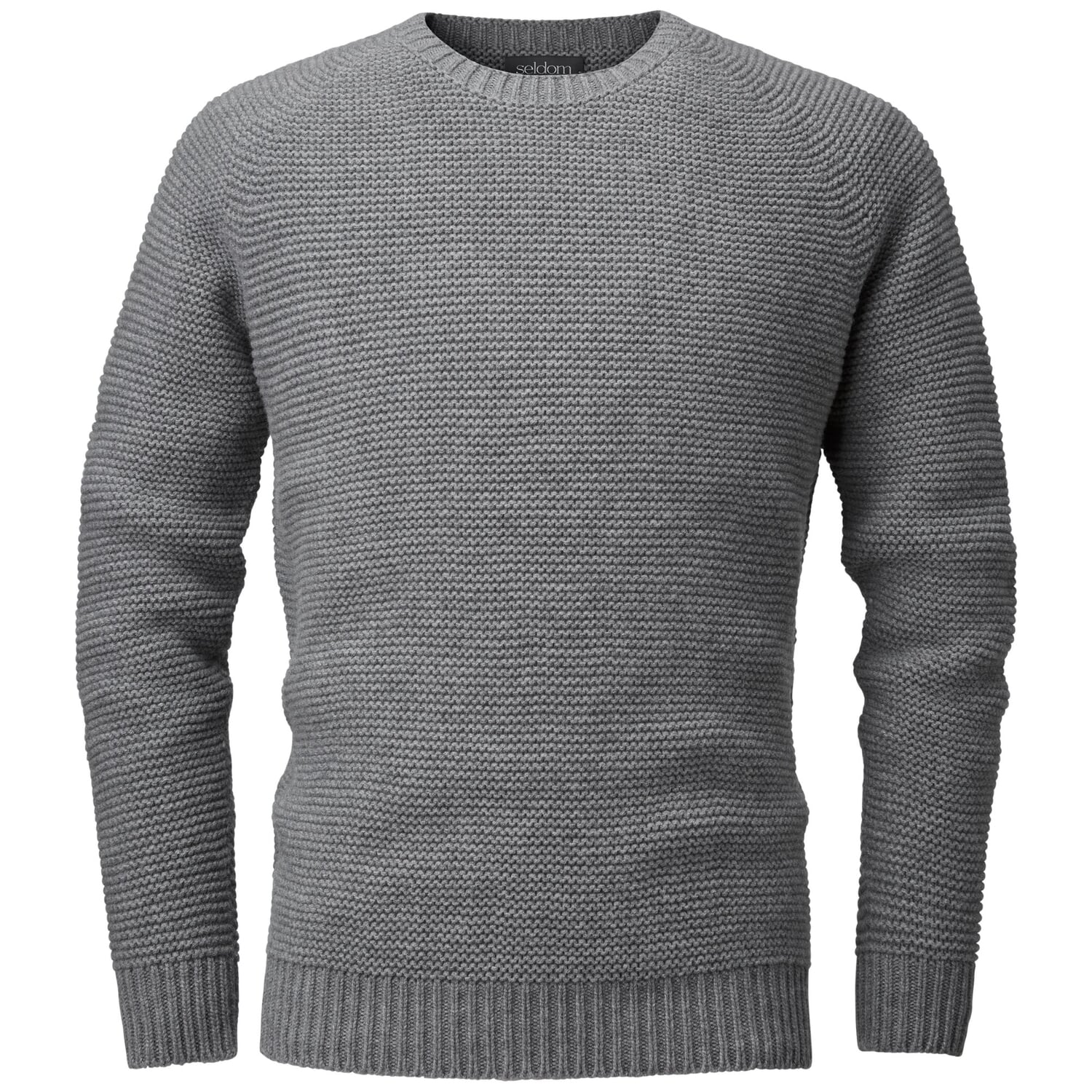 Men’s Sweater Reverse Garter Stitch by Seldom, Grey | Manufactum
