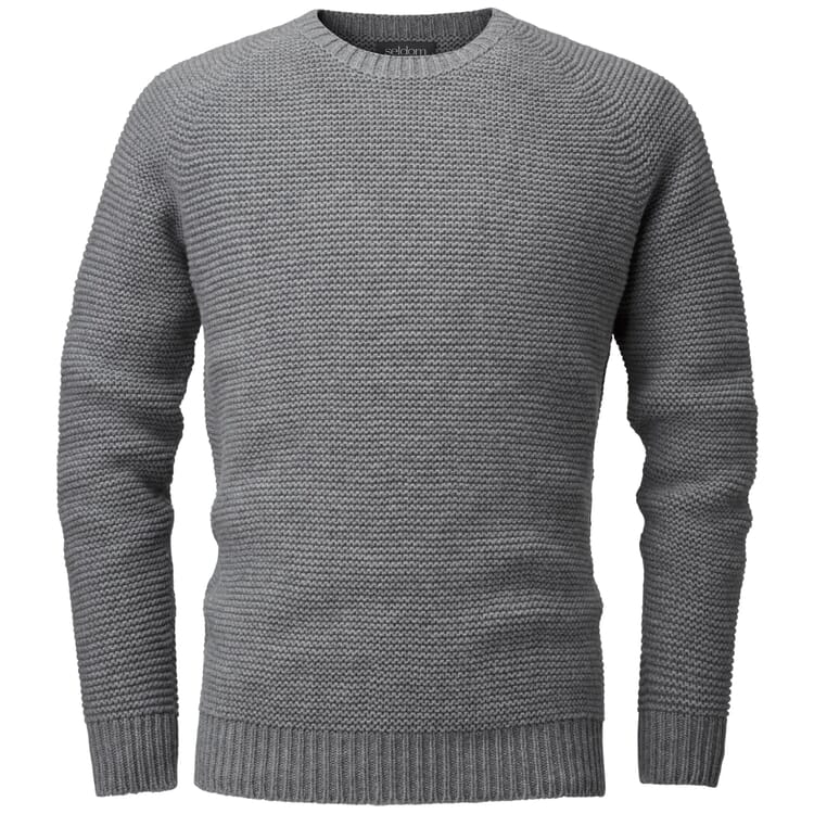 Men’s Sweater Reverse Garter Stitch, Grey