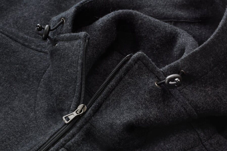 Herren-Merinojacke Anthrazit, Detailsicht