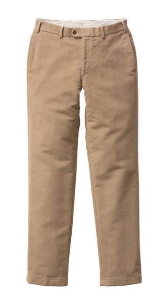 Herren-Chino Moleskin Camel